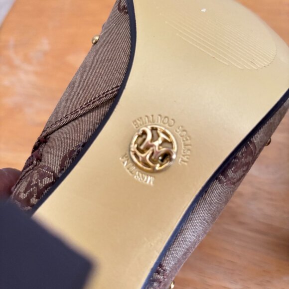 Miss Tina Tan Brown Studded Peep Toe Ankle Booties 6.5 - Picture 7 of 8